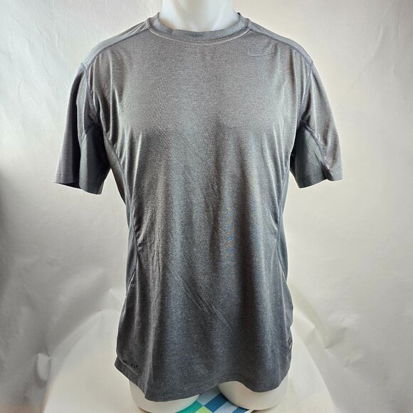 Nike Pro Combat T Shirt Mens Large Gray Fitted Dri Fit Athletic Training Tee Gym - Picture 1 of 9